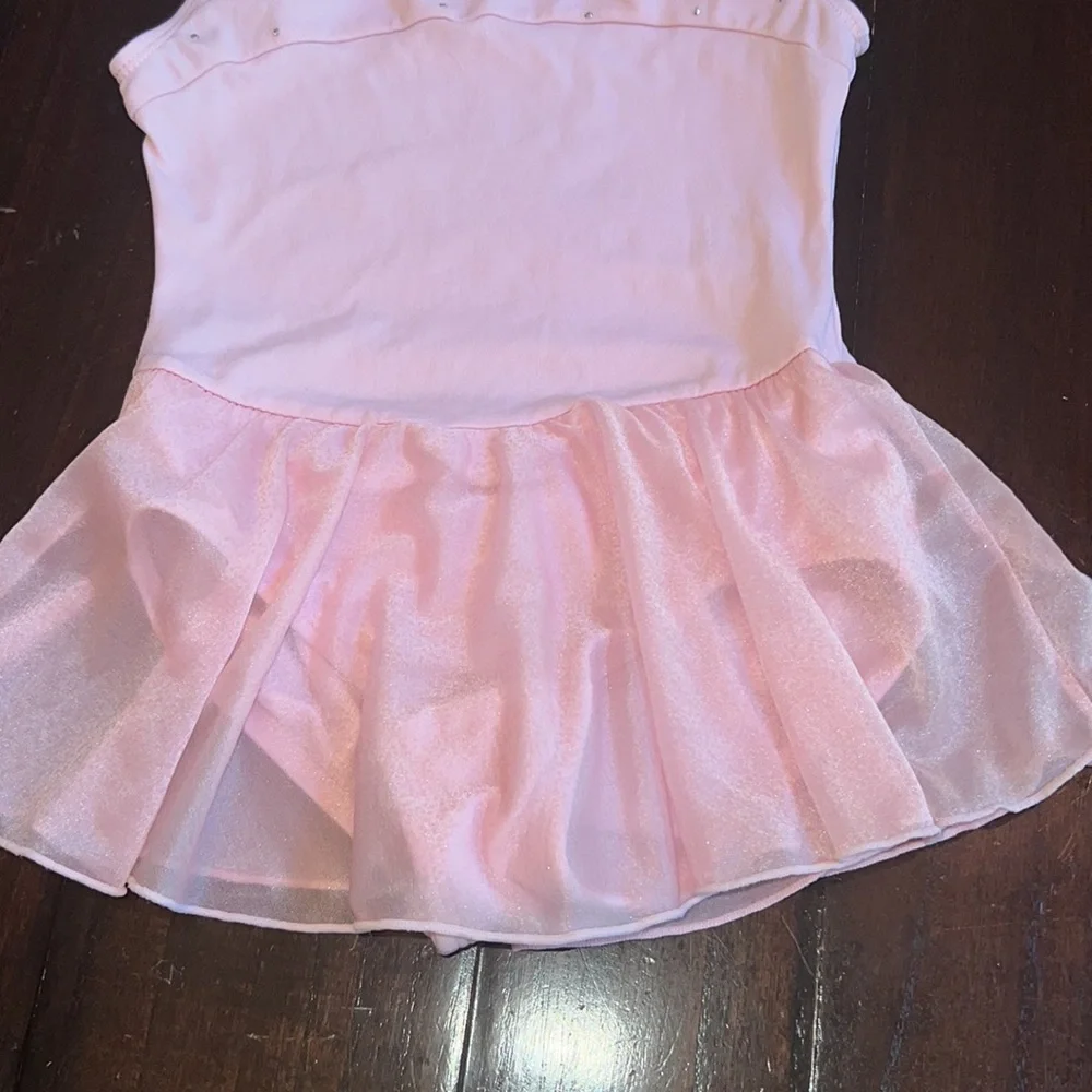 jacques moret leotard with rhinestones and skirt pink 8/10